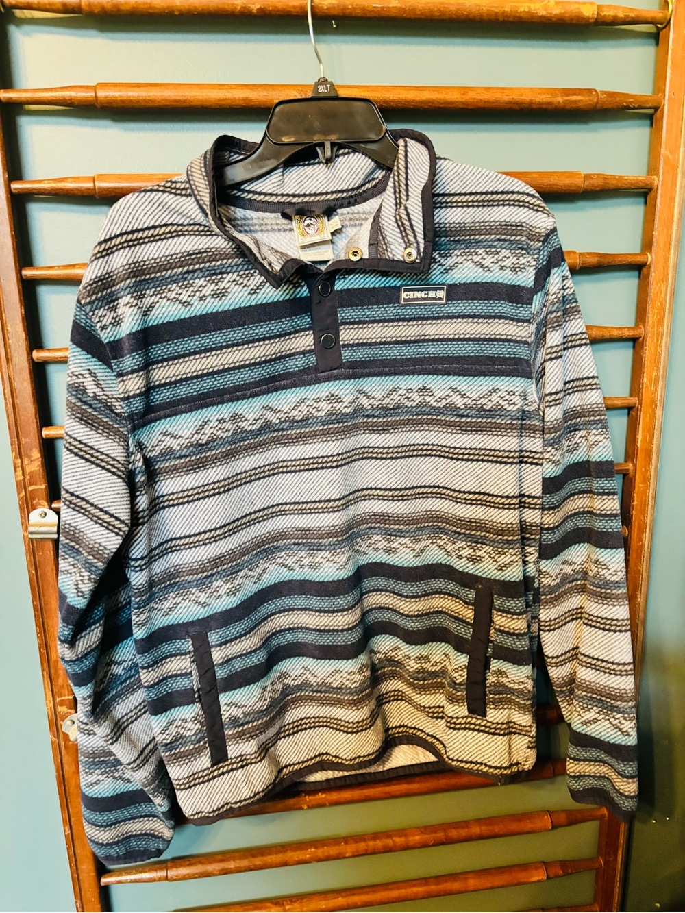 Cinch Youth Boys XXL (16-18) Southwestern Aztec Polar Fleece 1/4 Snap Pullover